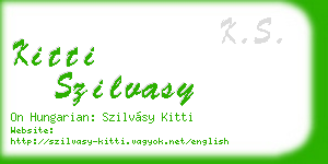 kitti szilvasy business card