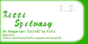 kitti szilvasy business card